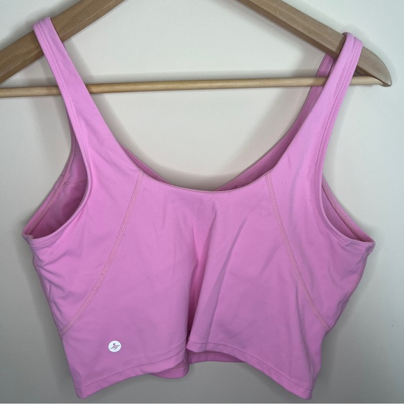 Halara Size Large Pink Cropped Cami Longline Sports Bra Workout Athletic Yoga - Picture 4 of 4